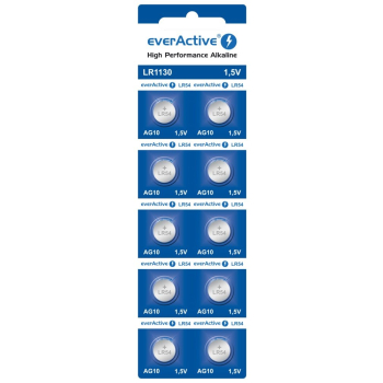 EVERACTIVE BATERIE ALKALICZNE MINI AG10 G10 LR1130 LR54, BLISTER 10 SZT. EVAG10