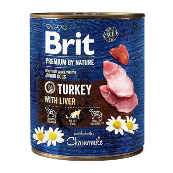 BRIT PREMIUM BY NATURE TURKEY&LIVER - mokra karma dla psa - 800g