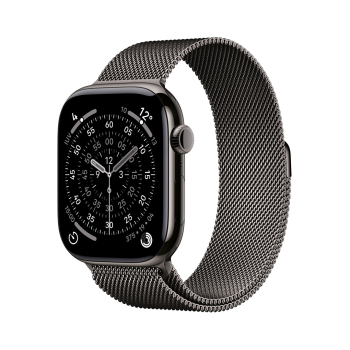 Apple Watch Series 11 GPS + Cellular 46mm Koperta z tytanu w kolorze łupkowym i pętelką w kolorze łupkowym - S/M (MFD34ZR/A)