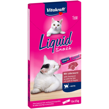 VITAKRAFT Liquid SNACK wątróbka+biotyna - Przysmak dla kota - 6szt