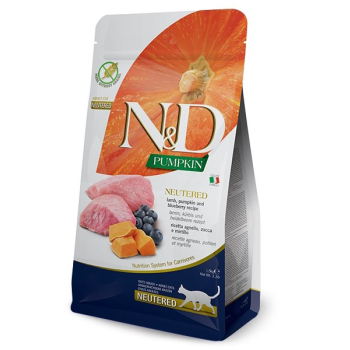 FARMINA N&D Pumpkin Cat Lamb&Blueberry Neutered - sucha karma dla kota - 300 g