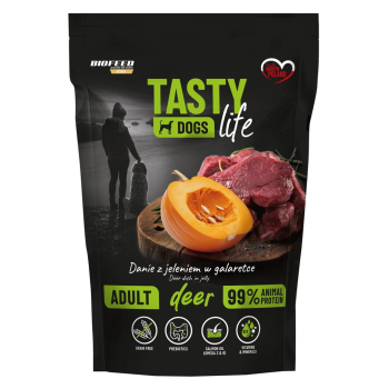 BIOFEED Tasty dog life jeleń 90% saszetka 500g