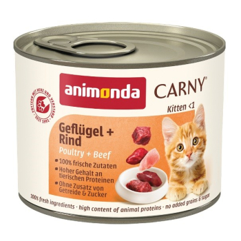 ANIMONDA Carny Kitten smak: drób,wołowina 200g