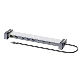 Manhattan 190398 stacja dokująca Przewodowa USB 3.2 Gen 1 (3.1 Gen 1) Type-C Szary