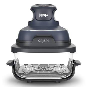 Ninja CRISPi Pojedynczy 3,8 l 1700 W Frytkownica na gorące powietrze Niebieski, Szary, Przezroczysty