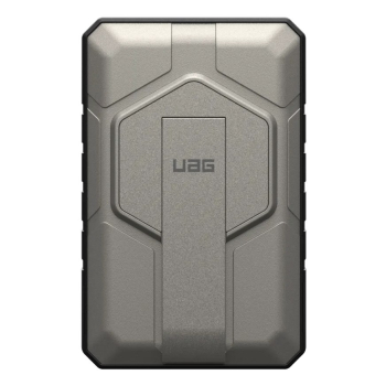 Powerbank UAG Rugged 10K - 10000 mAh z podstawką, ładowanie bezprzewodowe 10W, kompatybilny z MagSafe, kabel w zestawie (black/titanium)