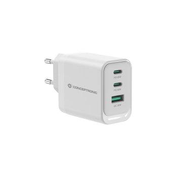 CONCEPTRONIC LadegerĂ¤t 3Port GaN 2xUSB-C/1xA 65WPD3.0/PPS ws