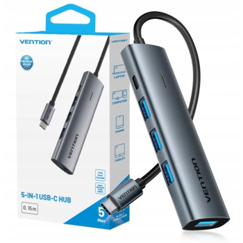 Hub 5w1 USB-C 3.0 Vention 0.15m