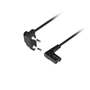 LANBERG KABEL ZASILAJĄCY EURO (RADIOWY) CEE 7/16->IEC320 C7 1.8M KĄTOWY VDE CZARNY
