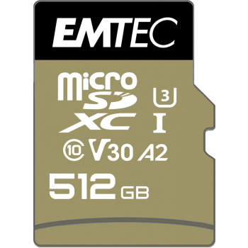 Emtec mSD 512GB UHS-I U3 V30 A2 SpeedIN Pro + Adapter