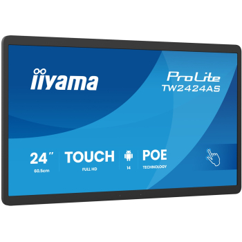 iiyama TW2424AS-B3P signage display Interaktywny płaski panel 60,5 cm (23.8") Wi-Fi 450 cd/m2 Full HD Czarny Ekran dotykowy Procesor wbudowany Android