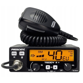 CB Radio PRESIDENT Teddy II+ 12/24V + ASC 7 kolorów AM/FM
