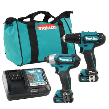 MAKITA CLX224X zestaw narzędzi akumulatorowych COMBO DF333D wiertarko-wkrętarka 30Nm + TD110D zakrętarka udarowa 110Nm 1/4 CXT 12V 2x 1,5Ah walizka