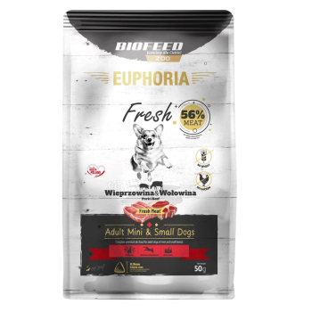 BIOFEED Euphoria fresh meat Adult Wieprz/Wołow XS/S 50gr