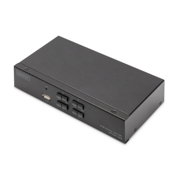 Przełącznik KVM, 4 portowy, 4K 60Hz, 4xDP IN, 1xDP OUT, 2xUSB A, 2x Audio IN&OUT