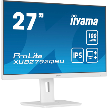 iiyama ProLite XUB2792QSU-W6 monitor komputerowy 68,6 cm (27") 2560 x 1440 px Wide Quad HD LED Biały