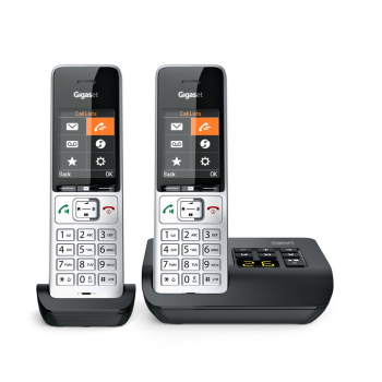 Gigaset COMFORT 500A duo Telefon analogowy/DECT Nazwa i identyfikacja dzwoniącego Czarny, Srebrny