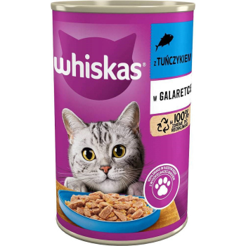 WHISKAS Adult z Tuńczykiem w galaretce - mokra karma dla kota  - puszka - 400 g