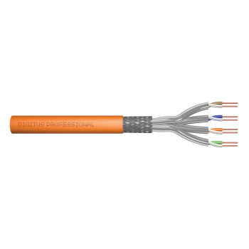 CAT 7 S-FTP installation cable, 1200 MHz Dca (EN 50575), AWG 23/1, 25m Paper box,SX, orange
