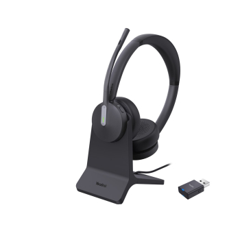 Yealink WH64 Hybrid Dual Teams Zestaw słuchawkowy Bezprzewodowy Opaska na głowę Biuro/centrum telefoniczne Micro-USB Bluetooth Podstawka do ładowania