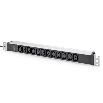 Listwa zasilająca PDU 19" Rack, 12x gniazdo C13 16A/230 V, 2.0m, 1x wtyk unischuko, 16A, aluminiowa