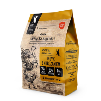 Wiejska Zagroda Indyk z kurczakiem - Sucha karma dla kota - 400g