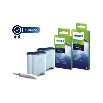 Zestaw akcesoriów do czyszczenia ekspresów Philips CA6707/10 (2 wkłady filtra AquaClean, 6 saszetek ze środkiem do czyszczenia obiegu mleka, 6 tablete