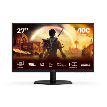 Monitor AOC Q27G42XNE 27 cali, VA, QHD, 16:9, 180 Hz, 1 ms, 2560 x 1440, 300 cd/m2, 2 HDMI, Czarny