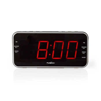 Radiobudzik Nedis CLAR004BK LED AUX projekcja 2x budzik FM Czarny
