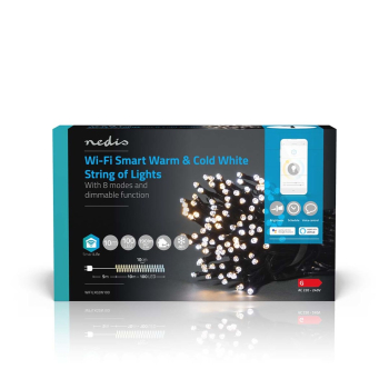 Lampki choinkowe Nedis SmartLife Białe Wi-Fi WIFILX02W100 10m