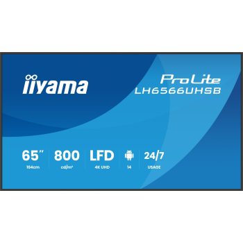 IIYAMA 164.0cm(65") LH6566UHSB-B1AG 16:9 2xHDMI+USB-C VA (Speditionsversand)