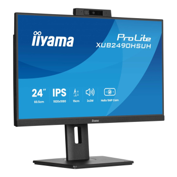 Monitor Iiyama TFT XUB2490HSUH IPS 24''//HDMI/DP/USB/Webcam/hoev - Płaski ekran - 60,5 cm