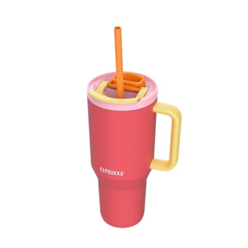 Kubek termiczny z teleskopową słomką Kambukka Rio Tumbler 950ml Pink Papaya
