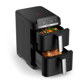 Tefal EY7528 Podwójny 10 l Autonomiczny Frytkownica na gorące powietrze Czarny
