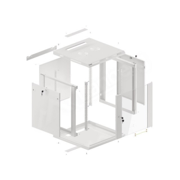 Lanberg WF01-6612-10S stojak 12U Szafa wisząca Szary