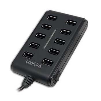 HUB USB Logilink UA0125 10-portowy USB2.0 z zasilaczem 3,5A