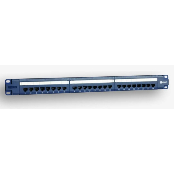 EmiterNet Panel 19", 24xRJ45 UTP kat.5e (1U) z półką, niebieski (PoE)