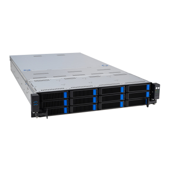 Platforma Asus Rack (2U) RS720A-E12-RS12 AMD Epyc 9004 (8x NVMe, 4x SATA/SAS, 2xM.2, 4xGPU, 2x10Gbe, IPMI, 1+1 2600W)