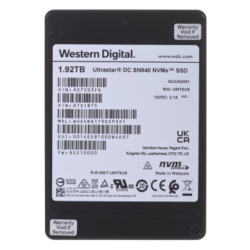 Dysk SSD Western Digital Ultrastar DC SN840 WUS4BA119DSP3X1 (1.92 TB; U.2; PCIe NVMe 3.1 x4 ; 1DW/D; SE)