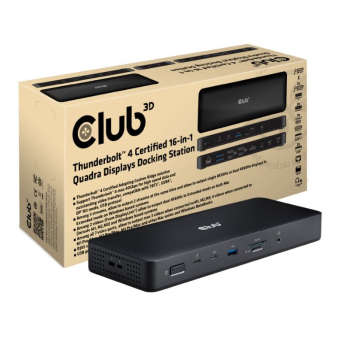 CLUB3D CSV-1583 stacja dokująca Przewodowa Thunderbolt 4 Czarny