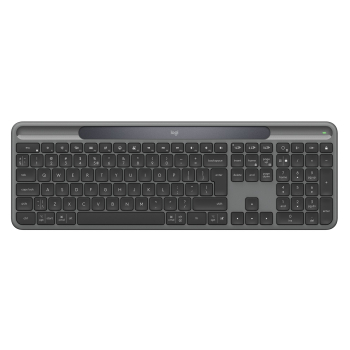 Logitech Signature Slim Solar+ K980 klawiatura Uniwersalne RF Wireless + Bluetooth QWERTY UK międzynarodowy Grafitowy