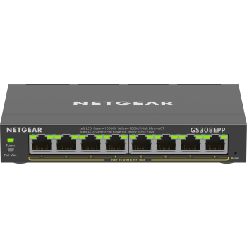 Switch Netgear GS308EPP-100PES 8p PoE 123W (PoE+: 8p) Unmanaged Gigabit
