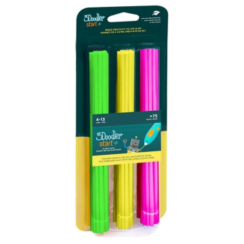 FILAMENT 3DOODLER START EKO, 2.5MM, 75 SZTUK, NEON GLOW, ZIEL, ŻÓŁTY, RÓŻ 3DS-ECO-MIX4-75 (OUTLET)