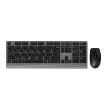 GEMBIRD BEZPRZEWODOWY ZESTAW KLAWIATURY + MYSZ DUAL MODE, 2.4 GHZ + BT, SLIM, UKŁAD RU, KOLOR CZARNY