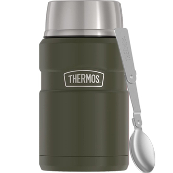 Termos na jedzenie 710 ml z składaną łyżką i kubkiem THERMOS - zieleń wojskowa