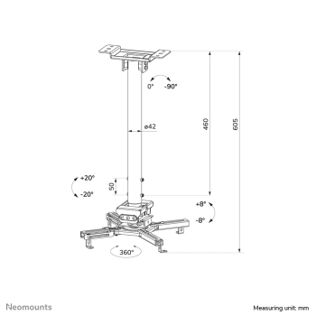 Neomounts CL25-540BL1 uchwyt do montażu projektora Sufit Czarny