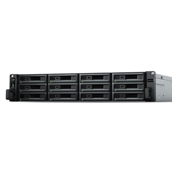 NAS Synology RS3621RPxs; 2U RACK; 12x (3.5" SATA HDD/ 2.5" SATA SSD); Intel Xeon D-1531; 8 GB DDR4 ECC UDIMM (max. 64GB), 4x 1GbE RJ-45