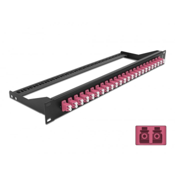DeLOCK Panel frontowy optyczny 19”, 24 porty LC Duplex, fioletowy