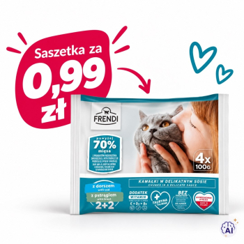 Frendi dorsz i pstrąg w sosie mokra karma dla kota 4x100g