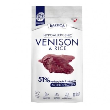 BALTICA NUTRACEUTIC Hypoallergenic Venison & rice M  3kg